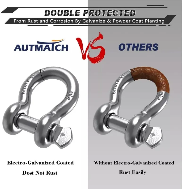 Такелажная скоба D Ring Shackle 3/4" Shackles 41,887Ibs Break Strength Clevis Sh — фото лота 2