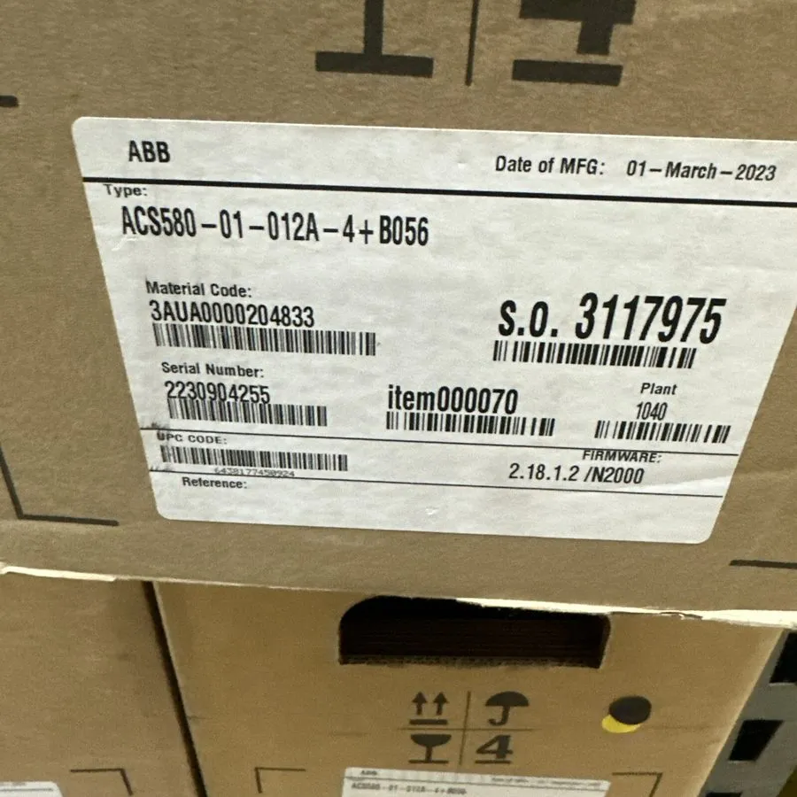Привод ACS580-01-012A-4+B056 ABB Drive 7-1/2hp 380-480 Volt