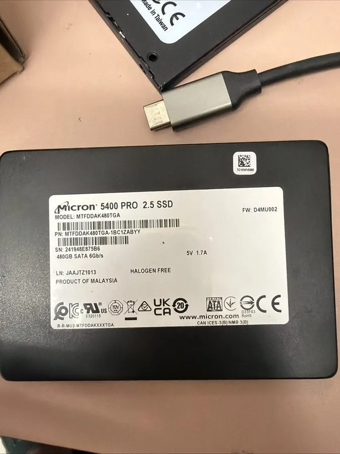 SSD-накопитель Micron 5400 PRO 480GB 2.5” SATA 6Gb/s Enterprise SSD MTFDDAK480TG