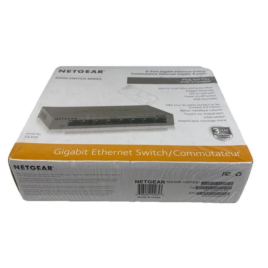 Коммутатор NETGEAR GS308 8-Port Gigabit Ethernet Unmanaged Switch Desktop Wall M