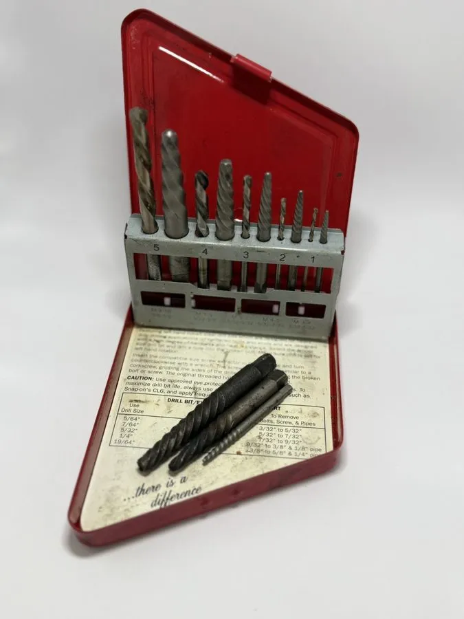 Режущий инструмент Snap On EXDL10 Extractor and Drill Set Left Hand Set — фото лота 1