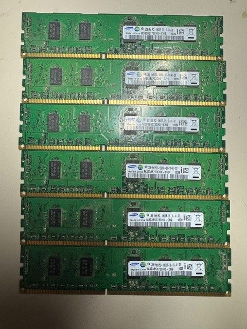 Модуль памяти Lot 12 GB Samsung M393B5773CHO-CH9 Server Ram 2GB Memory B311 — фото лота 1