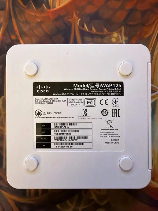 Точка доступа Wi-Fi Cisco WAP125 Wireless AC/N Dual Band Access Point w/PoE WAP1 — фото лота 2
