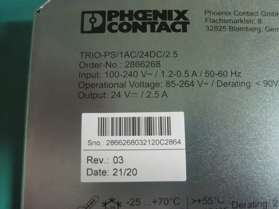 Блок питания TRIO-PS/1AC/24DC/2.5 DIN Rail Power Supply, 24VDC 2.5A, 60W