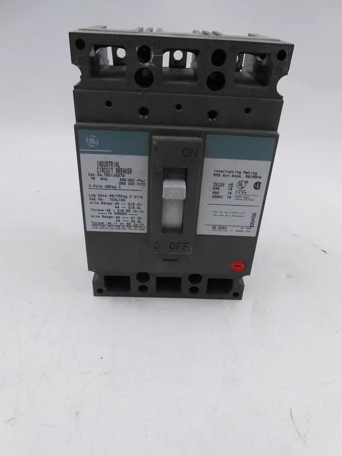 Автоматический выключатель GE TED134070 Circuit Breaker W/ Shunt Trip 70A 3P 480
