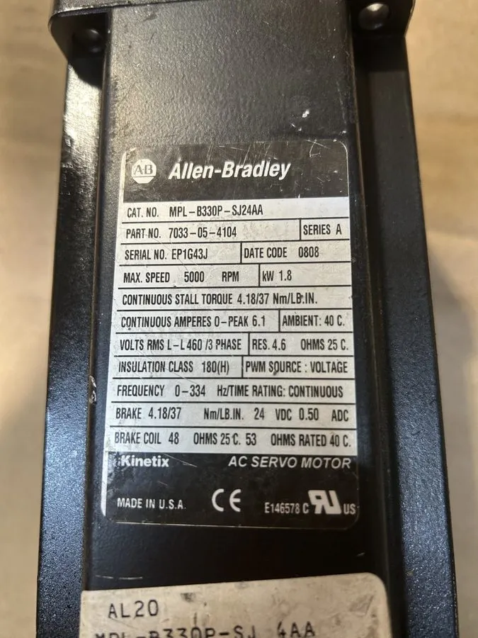 Серводвигатель Allen Bradley MPL-B330P-SJ24AA Servo Motor Best Delivey