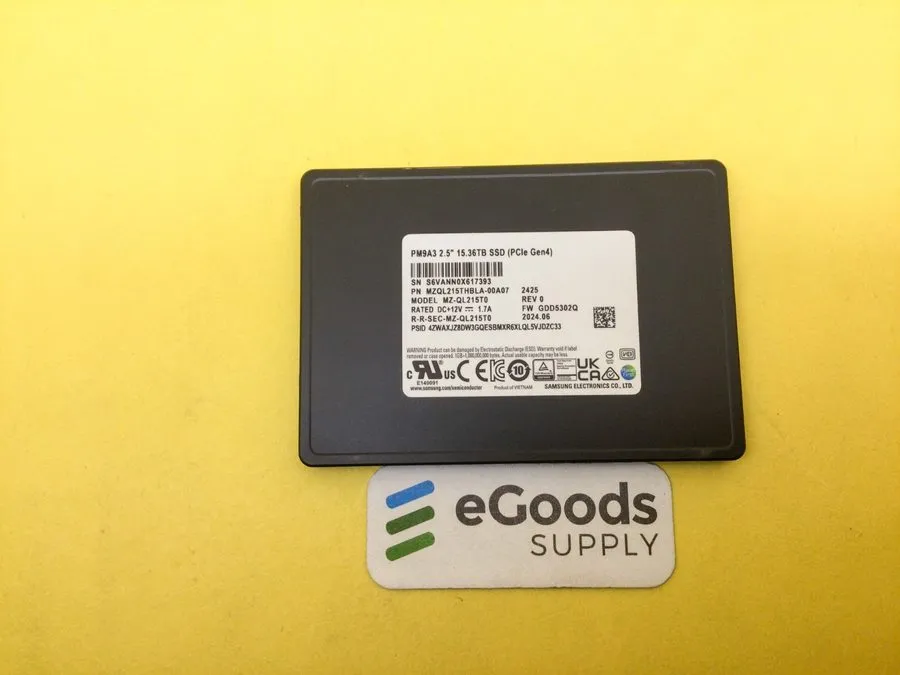 SSD-накопитель Samsung PM9A3 15.36TB Nvme 2.5inch U.2 SSD MZ-QL215T0 15TB 100% g