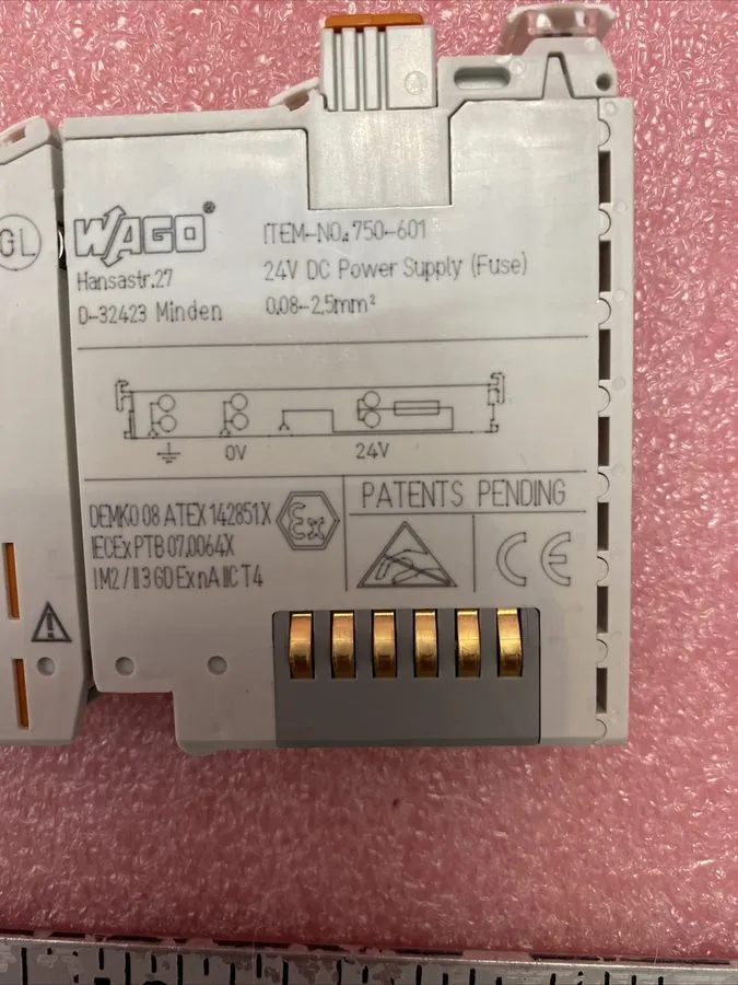 Модуль WAGO 750-601 I/O System 750 Supply Module w/ Fuse 24V DC 6.3A DIN Rail