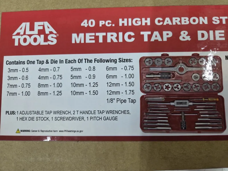 Режущий инструмент Alfa Tools TDS40CM . TAP AND DIE SET METRIC High Carbon Steel