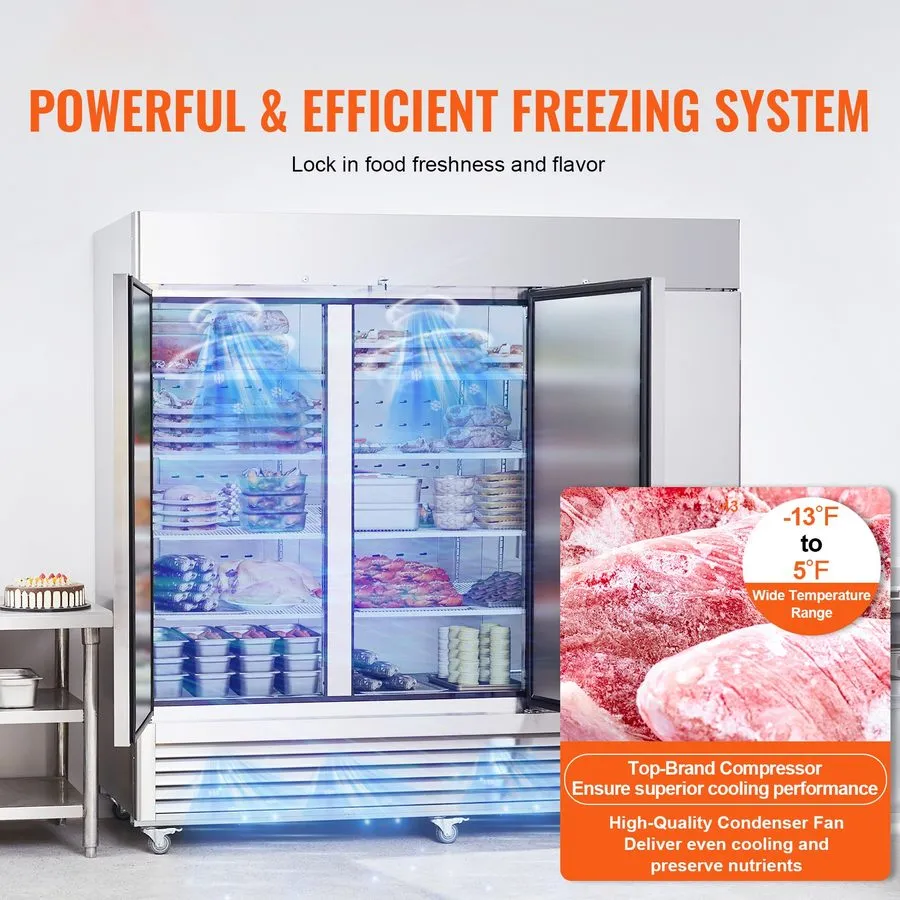 Морозильный шкаф Uimoso Commercial Freezer 60.42Cu.ft Reach In Upright Freezer 3 — фото лота 1