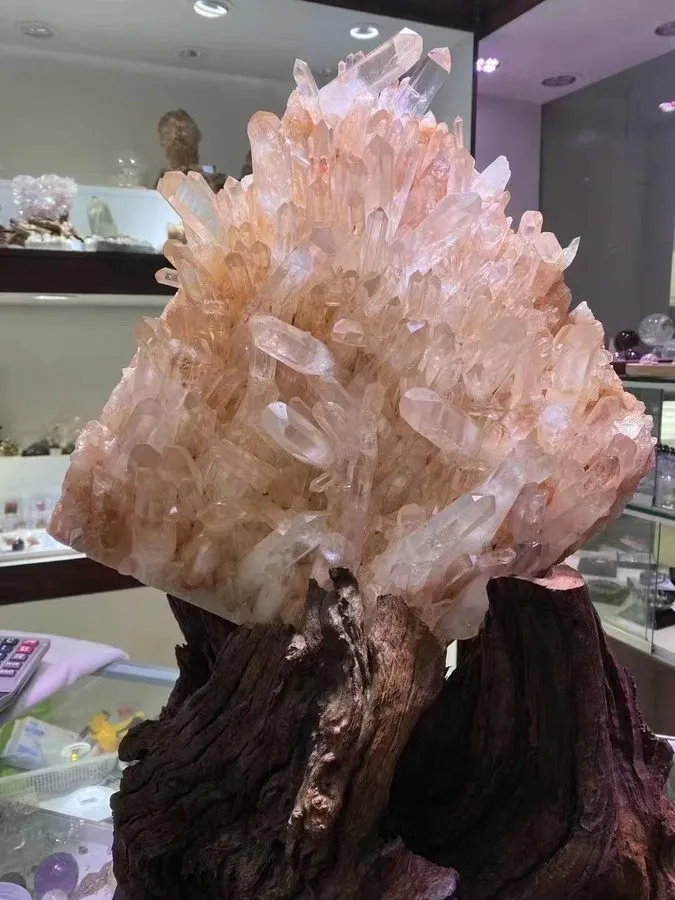 Лабораторный прибор 48.4LB TOP Natural pink quartz cluster crystal point mineral