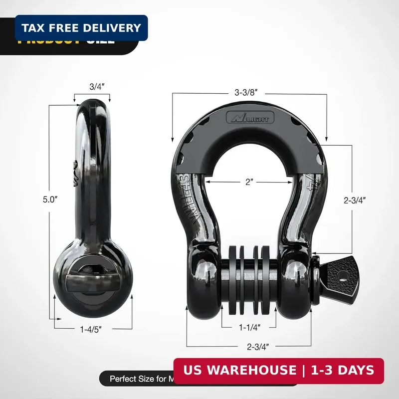 Такелажная скоба 90052B 3/4" D-Ring Shackle 4.75 Ton (9500 Lbs) Capacity with 7/