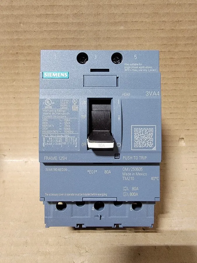 Автоматический выключатель SIEMENS 3VA4180-6ED34-0AA0 Molded Case Circuit Breake