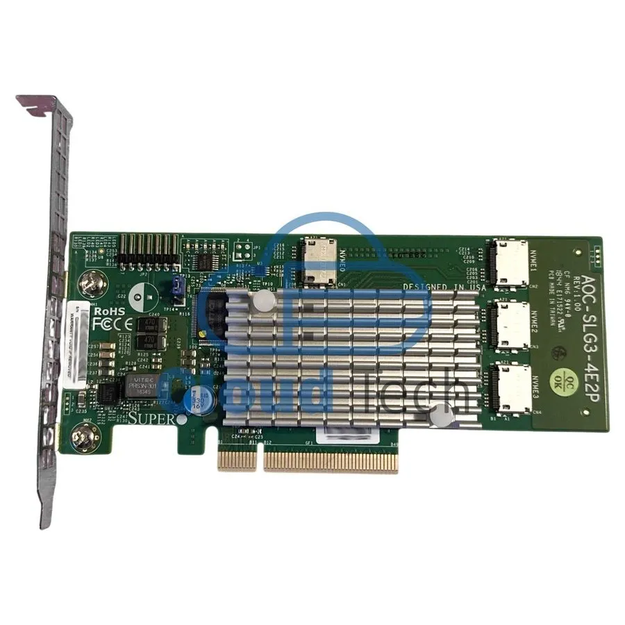 Кабель Supermicro AOC-SLG3-4E2P PCIe Add-On Card 6.4GB/s Quad-Port Gen-3 NVMe HB
