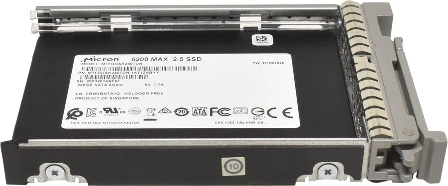 SSD-накопитель Cisco Micron 5200 MAX 240GB SATA 6Gb 2.5" SSD MTFDDAK240TDN AIR-S — фото лота 2