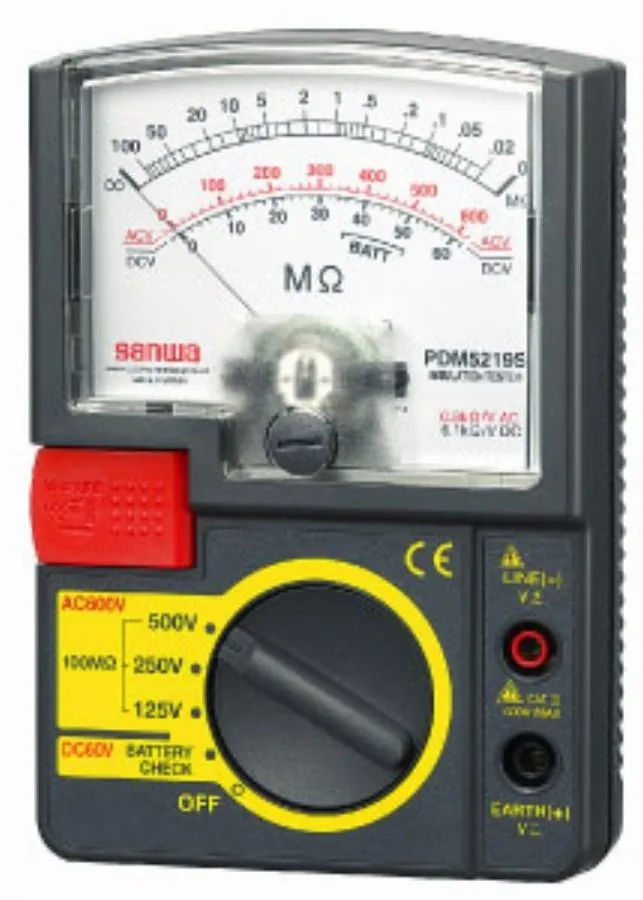Тестер SANWA PDM-5219S-P Analog 3-Range Insulation Resistance Tester Megohmmeter — фото лота 1