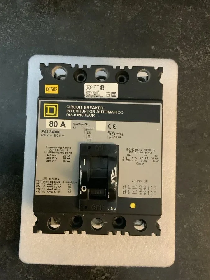 Автоматический выключатель Square D FAL34080 80A 3-Pole 480V Thermal Magnetic Ci