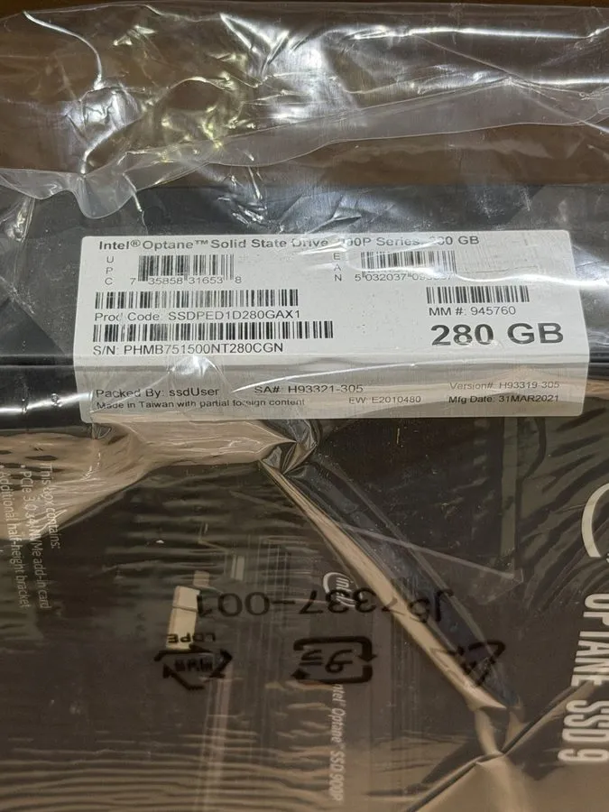 SSD-накопитель Intel Optane 900P 280GB SSD HHHL PCIE NVME Solid State Drive SSDP — фото лота 2