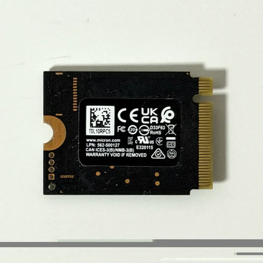SSD-накопитель Micron 2550 512GB M.2 2230 NVMe PCIe Gen4 x4 SSD MTFDKBK512TGE — фото лота 1