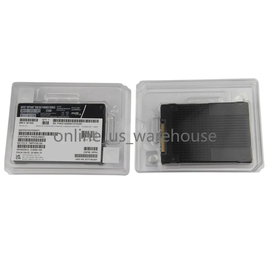 SSD-накопитель Intel Optane P4800x 375GB SSD U.2 NVME PCIE HP SSDPE1K375GAP1 Sol
