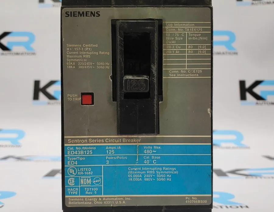 Автоматический выключатель Siemens Sentron Series 3 pole circuit breaker 125A 48