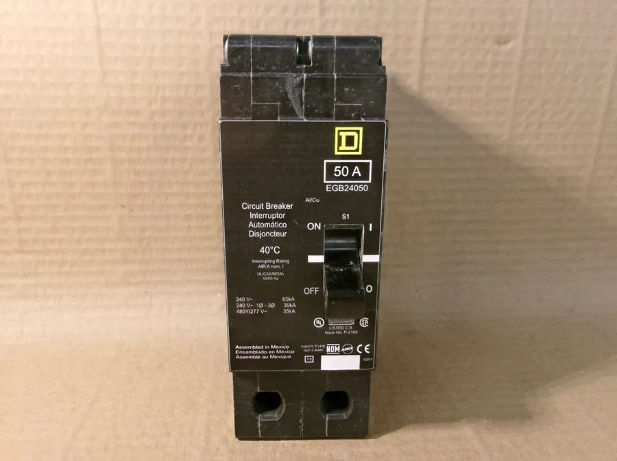 Автоматический выключатель Square D EGB24050 2 Pole 50 Amp 480V Circuit Breaker 