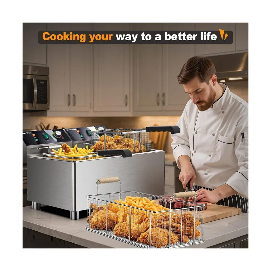 Фритюрница electric turkey fryer Commercial deep fryer with basket 3600W27.4QT w — фото лота 1