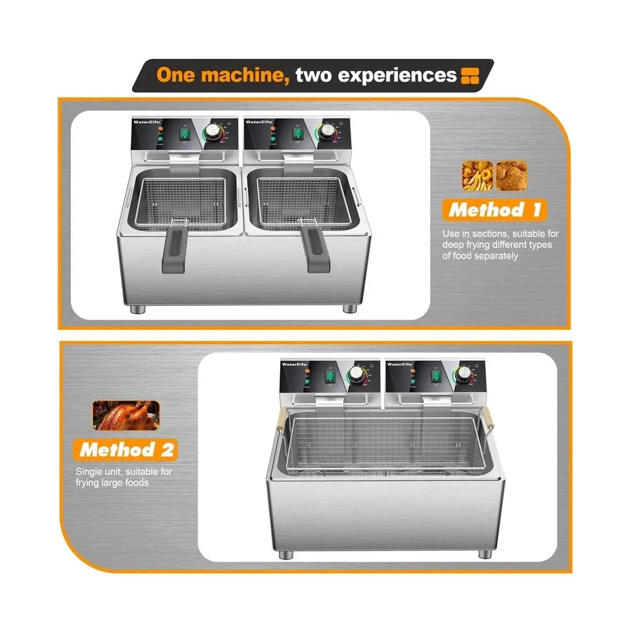 Фритюрница electric turkey fryer Commercial deep fryer with basket 3600W27.4QT w — фото лота 2