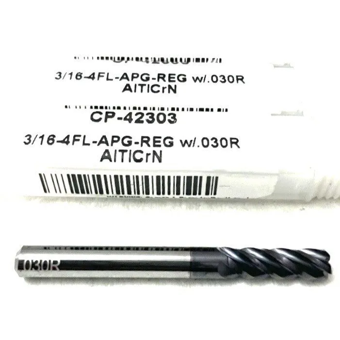 Режущий инструмент Carbide Plus 3/16" 4FL Corner Radius End Mill .03R Carbide Al