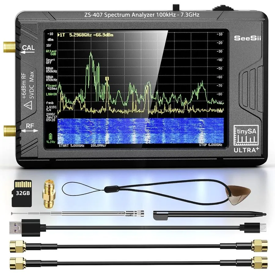 Анализатор цепей Seesii Tinysa Ultra+ ZS407 100kHz–7.3GHz Spectrum Analyzer 4 In