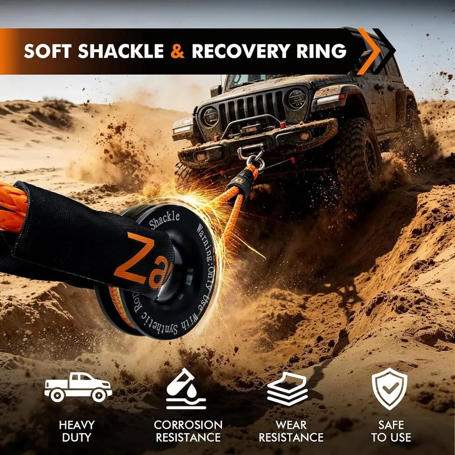 Такелажная скоба Soft Shackle & Recovery Ring Kit ( Shackles+1 Snatch Ring) — фото лота 1