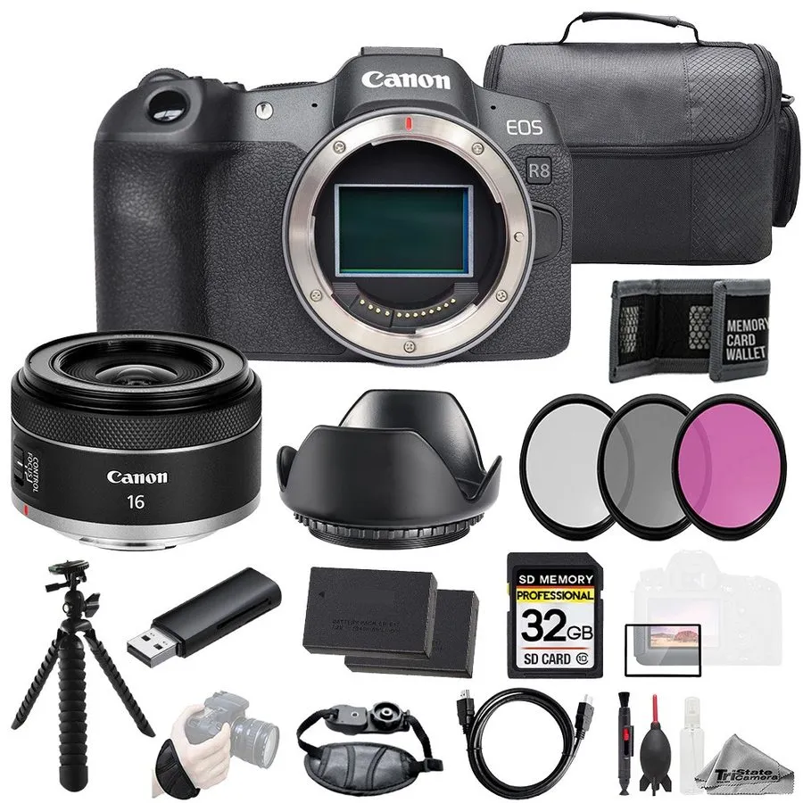 Объектив Canon EOS R8 + RF 24-105mm f/4L IS USM Lens+32GB+Ext Bat+ Filter-Kit