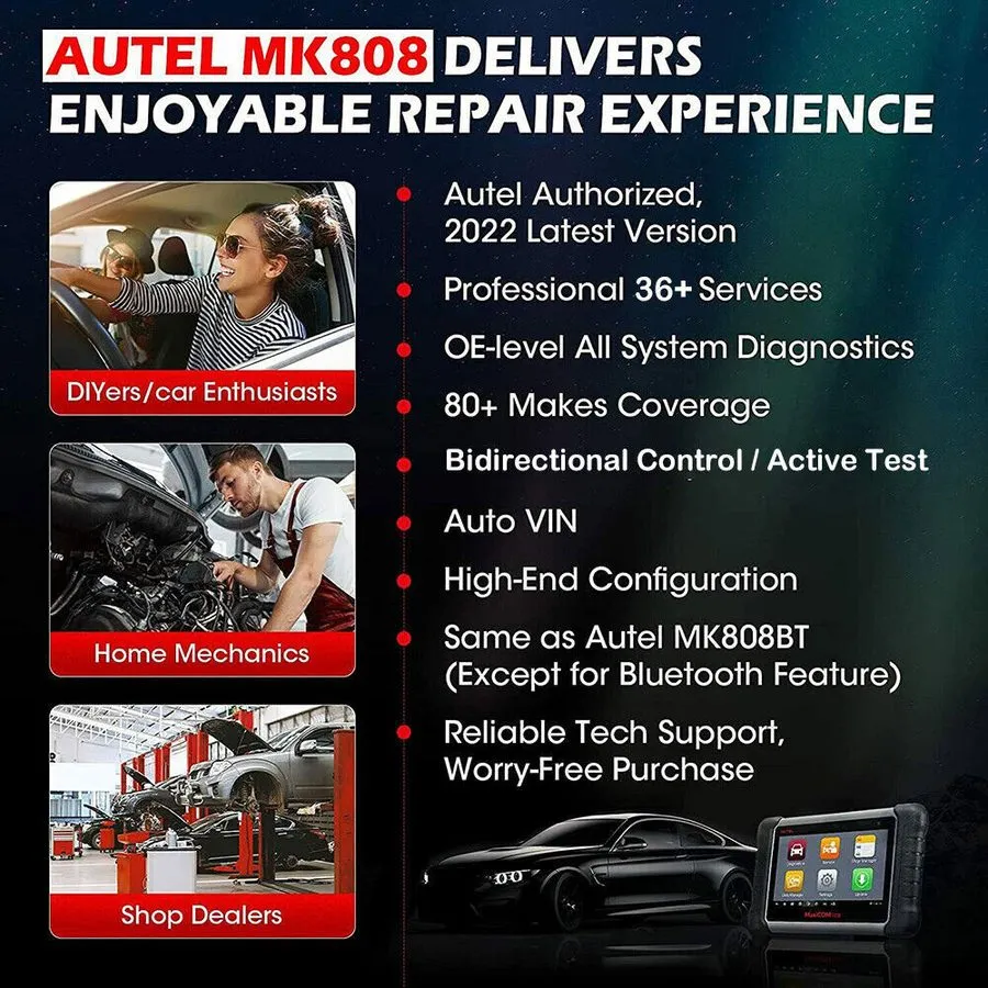 Диагностический сканер Autel MaxiCOM MK808 S Bidirectional Scan Tool Car Diagnos