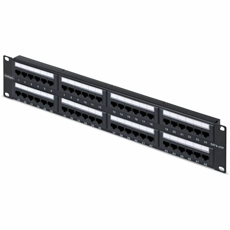 Патч-панель StarTech CPANEL48 48-Port 2U Rackmount Cat6 Patch Panel Black