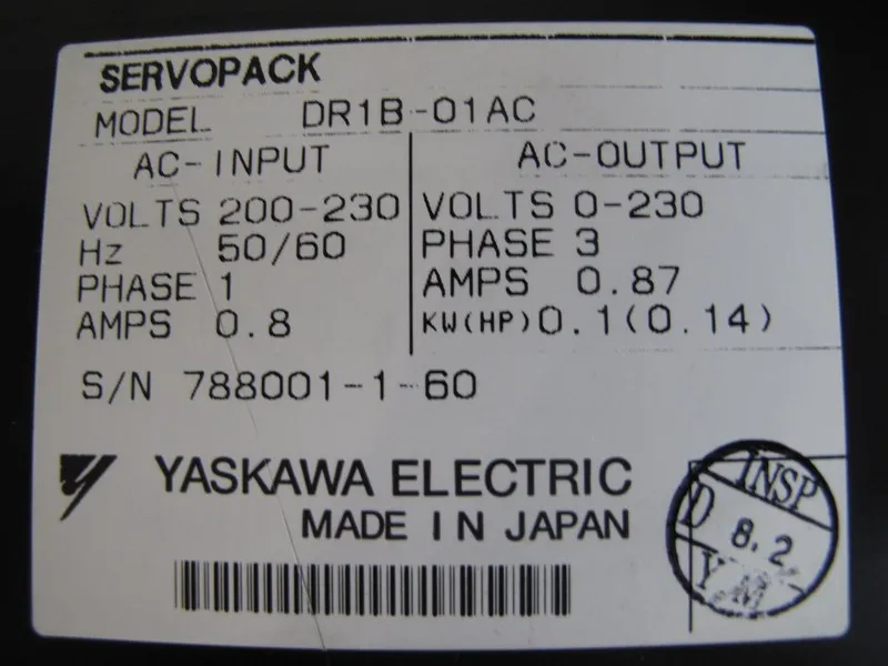 Сервопривод SERVOPACK DR1B-01AC YASKAWA