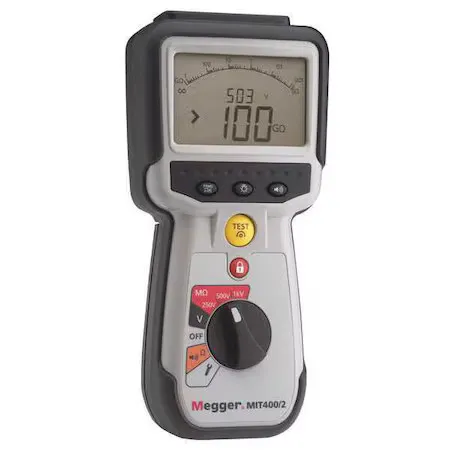 Тестер Megger Mit400/2 Megohmmeter, 1 Ma To 2 Ma, 10 Mv, Handheld