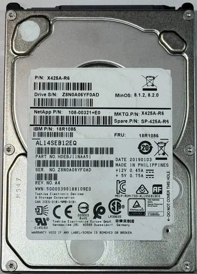 Жёсткий диск SP-425A-R6 NetApp 1.2TB 10K RPM SAS 2.5" HDD
