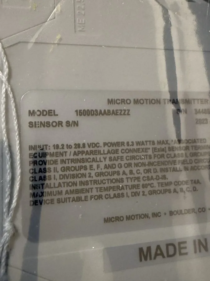 Контроллер Micro Motion 1500D3AABAEZZZ Mass Flow Controller with Accessories — фото лота 1