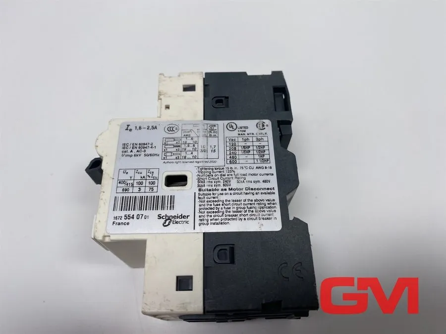 Автоматический выключатель Schneider GV2RT07 motor circuit breaker 1.6-2.5A — фото лота 3