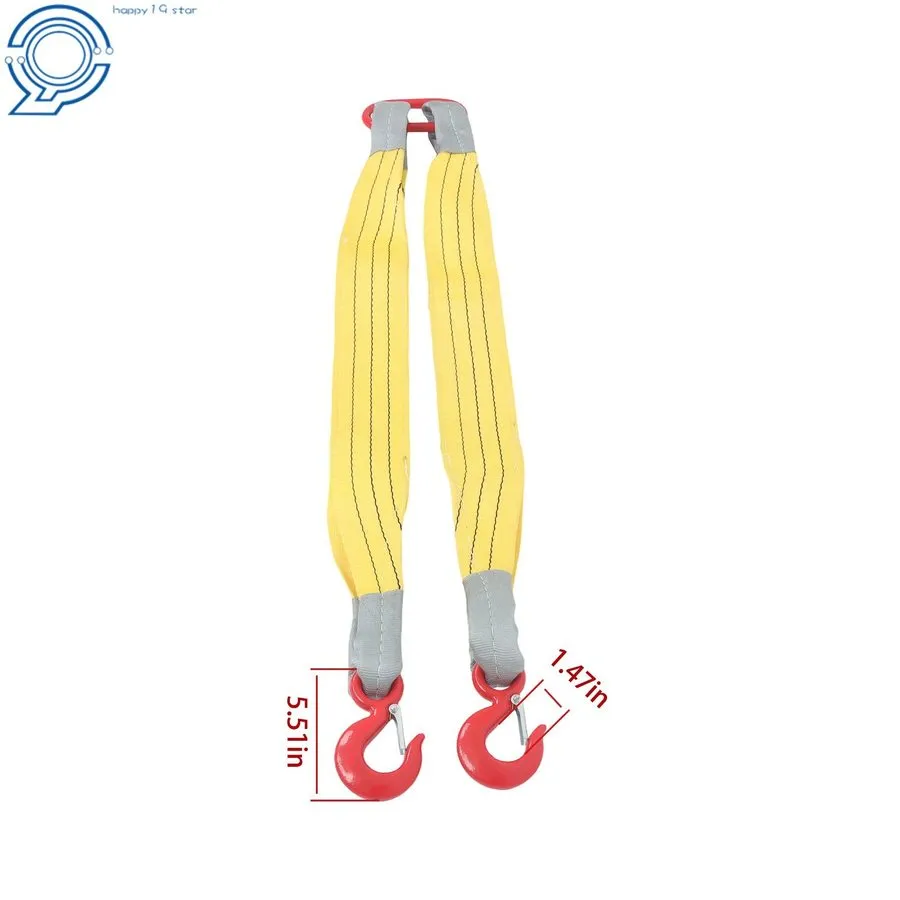 Строп Lifting Slings Straps with Hooks 3.3Feet 4410lbs Yellow Rigging Straps — фото лота 2