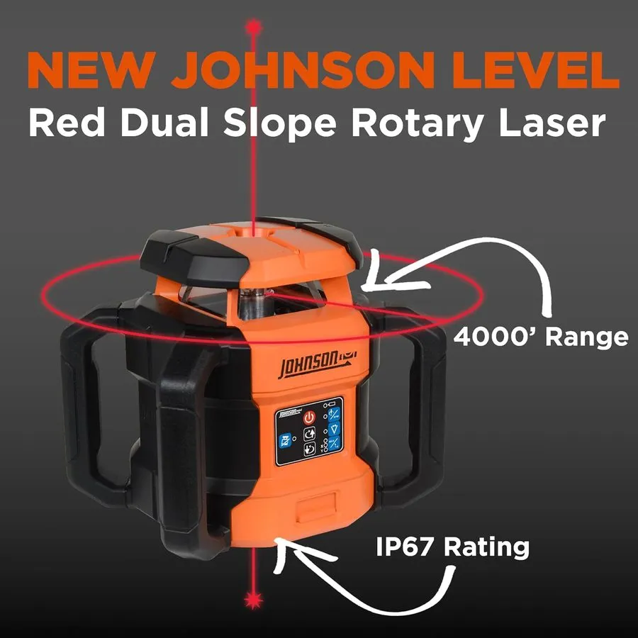 Геодезический прибор JOHNSON JRT300-RDHV-S Self-Leveling Red Dual Slope Rotary L — фото лота 1
