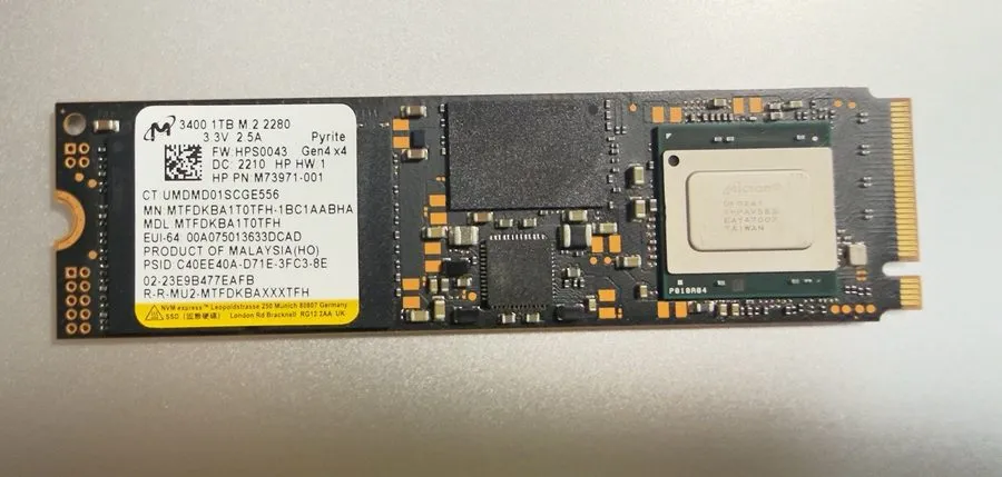 SSD-накопитель Micron 3400 1TB M.2 NVMe 2280 Gen4x4 SSD MTFDKBA1T0TFH