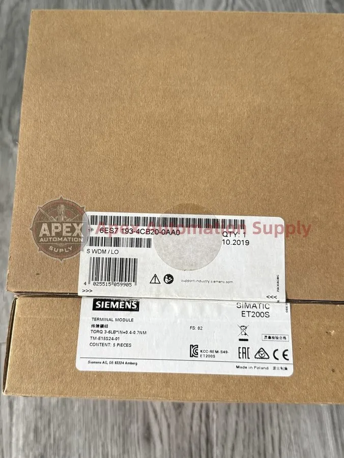 Модуль ввода-вывода SIEMENS 6ES7193-4CB20-0AA0 TERMINAL MODULES TM-E15S24-01 Sie
