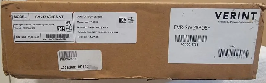IIoT-устройство VERINT SM24TAT2SA-VT 24-Port Gigabit PoE+ & 2 SFP Port Managed S