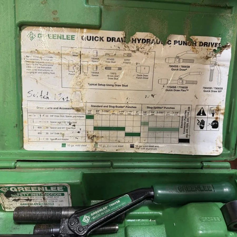 Электрооборудование Greenlee 7804SB Quick Draw Hydraulic Punch Driver Knockout S