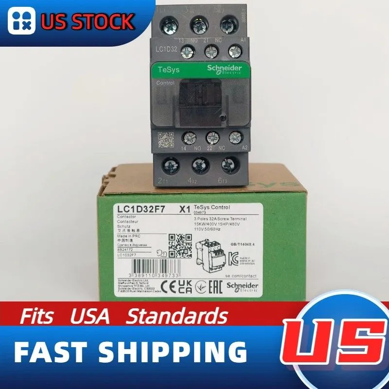 Контактор Schneider LC1D32F7 TeSys D IEC Contactor LC1D32 110V AC Coil, 32A, 3P,
