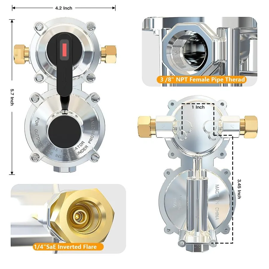 Трубопроводная арматура Upgraded RV Propane 2-Stage Auto Changeover LP Propane G
