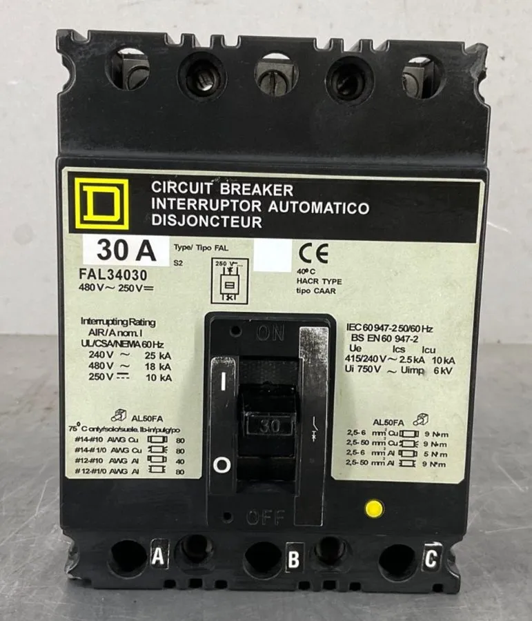 Автоматический выключатель Square D FAL34030 480 V AC 250 V DC 30 A 3 P Circuit