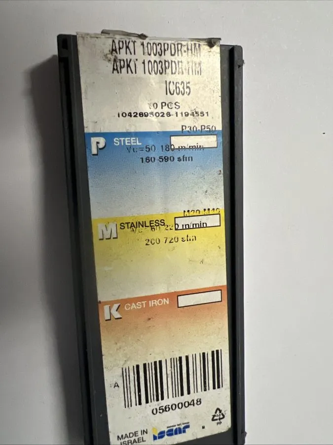 Режущий инструмент Iscar APKT1003 PDR-HM IC635 Carbide Milling Insert