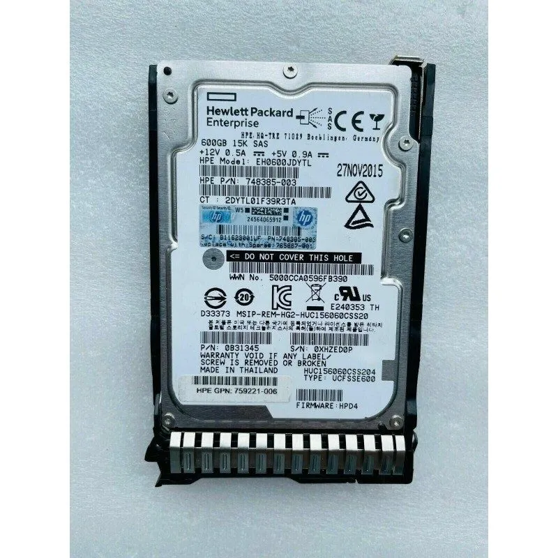 Жёсткий диск HPE 600GB P40431-B21 15K SAS 12Gb LFF LPC 2.5" HDD Internal Hard Di — фото лота 2
